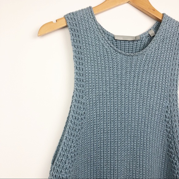 VINCE Waffle Stitch Knit Sleeveless Sweater Tank Size S - Picture 8 of 10